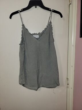 Velvet Gray Lace-Trim Camisole